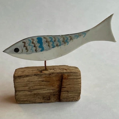 1 fish on drift wood (freestanding) £15 1 fish on drift wood (freestanding) £15